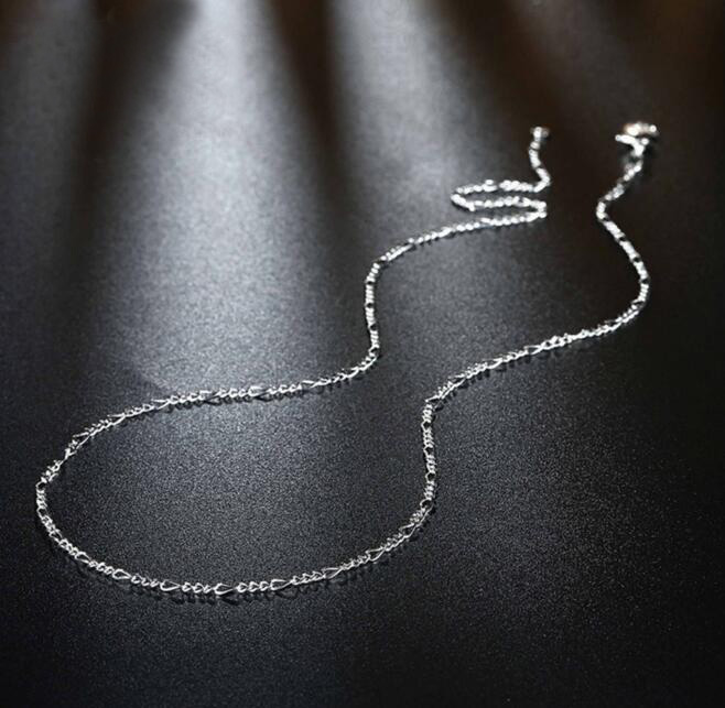 hot sales Fine 925 Sterling Silver Necklace 2MM 16-30" Classic Curb Chain Link Italy Man woman Necklace 15pcs/lot