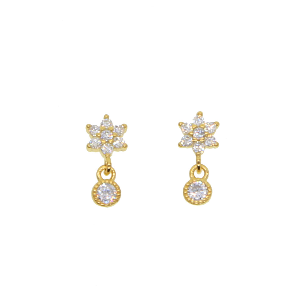 Delicate wer Cubic Zirconia Drop Earrings: Minimalist Charm Studs for Women