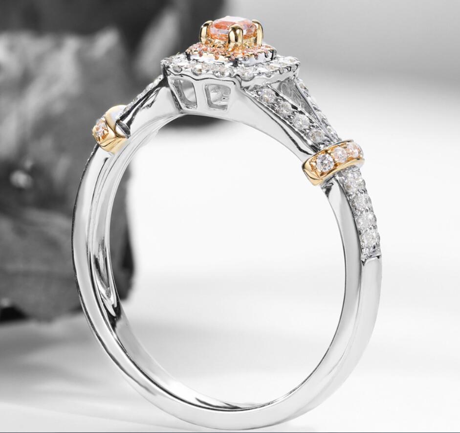 Sterling Sier Pink Sapphire Wedding Ring for Women Free shipping