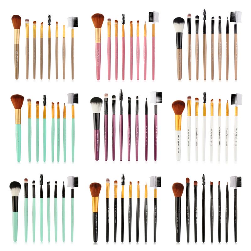 

MAANGE 8Pcs Makeup Brush Foundation Powder Eye Shadow Eyeliner Lip Eyelash Make Up Brush Set Cosmetic Tool Shader Synthetic Hair