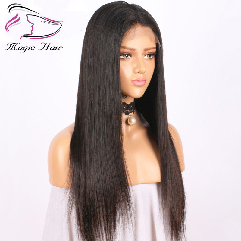 Evermagic Brazilian remy hair 4x4 deep parting lace front human hair wigs straight pre-plucked with baby hair glueless lace front wig