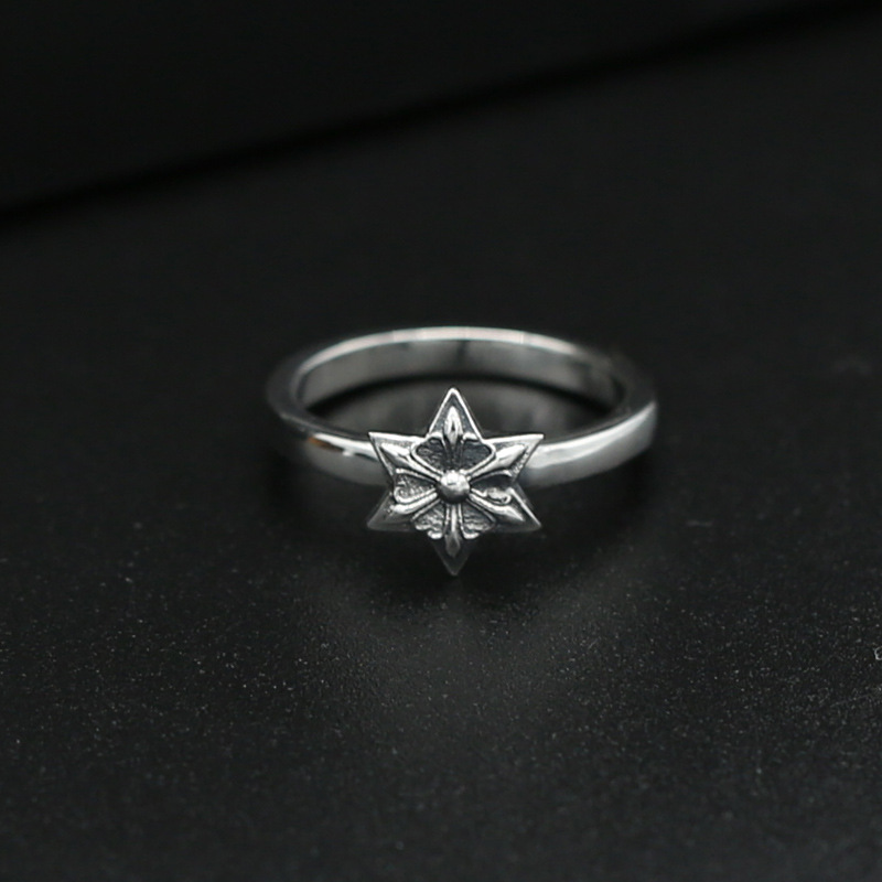 925 sterling silver vintage jewelry antique silver brand American hand-made designer star rings for women