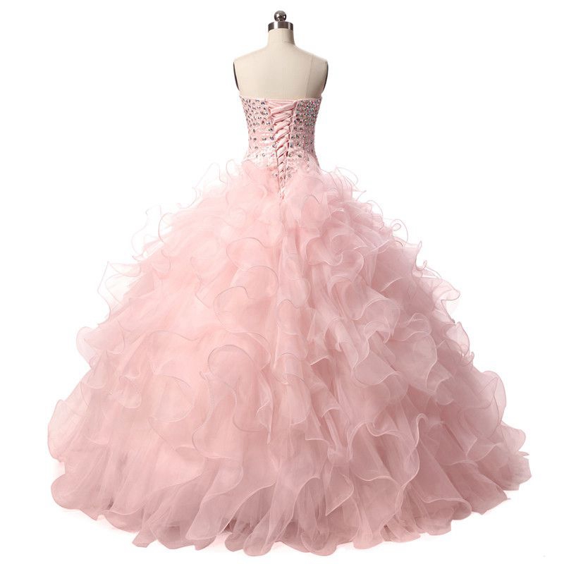 2020 High Quality Ball Gown Quinceanera Dresses Beaded Crystal Formal Party Gown Vestidos De 15 Anos QC1274
