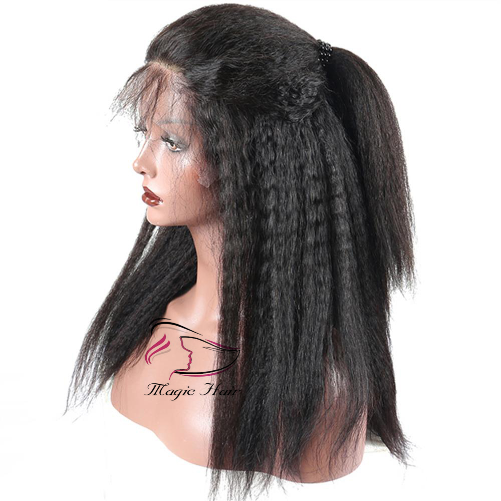 360 Full Lace Human Hair Wigs 8A Virgin Peruvian Hair kinky Straight Afro Lace Wigs For Black Women Baby Hair Freeship