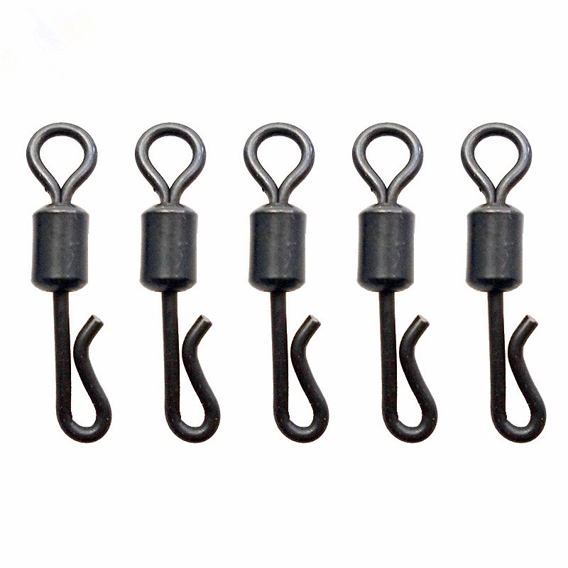 100pcs Matte Black Rolling Quick Change Swivels Carp Rigs Long Body Q-shaped Swing Snap Connector Carp Fishing Accessories
100pcs Matte Black Rolling Quick Change Swivels Carp Rigs Long Body Q-shaped Swing Snap Connector Carp Fishing Accessories