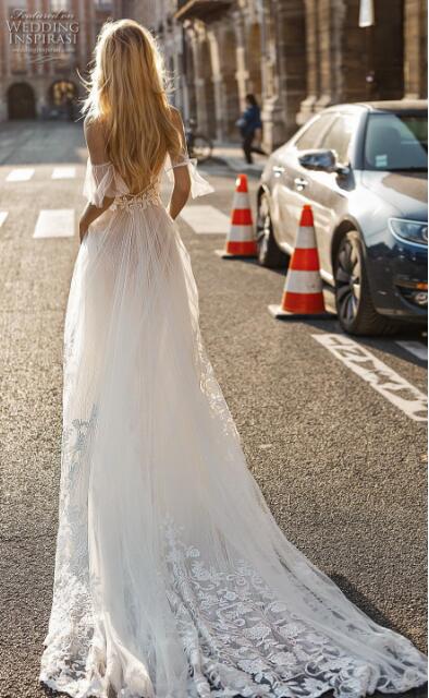 gali karten a line dresses plunging spaghettti lace bridal gowns appliqued open back beach boho wedding dress custom