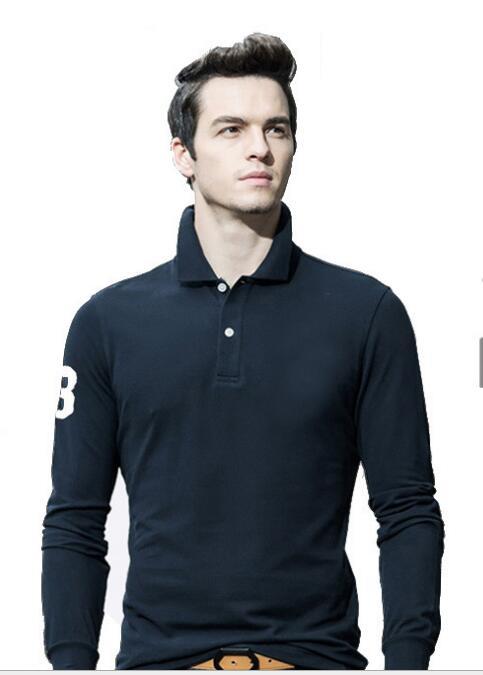 New hot sell 19color Polo Shirt Men Big small Horse crocodile Solid Long-Sleeve Summer Casual Polo Mens Slim Polos Casual Shirt M-4XL