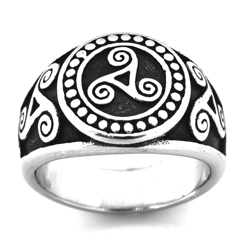 FANSSTEEL STAINLESS STEEL punk vintage mens or womens JEWELRY TRIAD TRISKELE IRELAND swirl wind wheel ring FSR14W88
FANSSTEEL STAINLESS STEEL punk vintage mens or womens JEWELRY TRIAD TRISKELE IRELAND swirl wind wheel ring FSR14W88