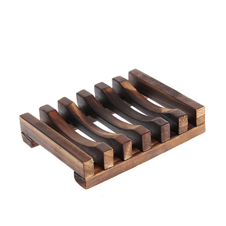 Natural Wooden Bamboo Soap Dish Tray Holder Storage Rack Box Container for Bath Shower Plate Bathroom