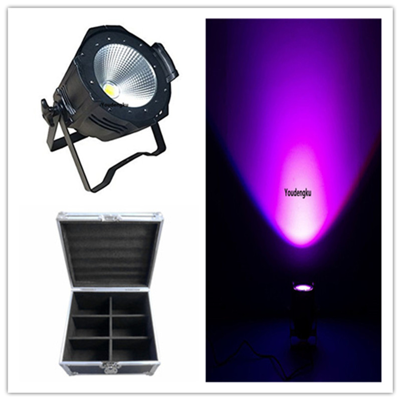 6psc/lot Dj Disco Light Indoor 100w DMX 4in1 rgbw cob led par 64 can fresnel stage lights with flightcase