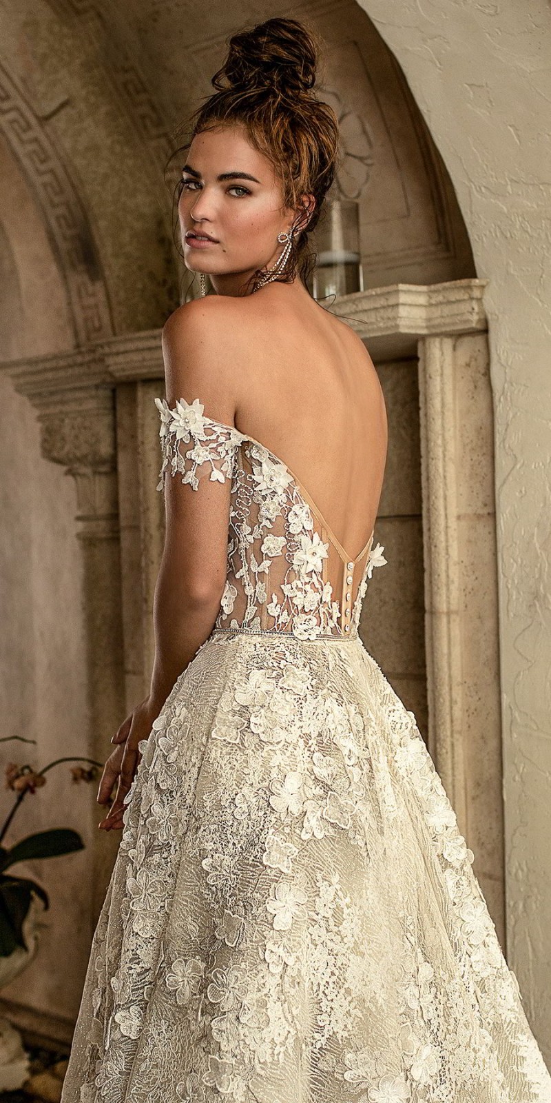Spring Sexy Berta Wedding Backless Off the Shoulder Full Lace Applique Bridal Dress A e Vestido De Novia