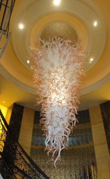 Modern Crystal Chandelier Staircase Chandelier Light New Style Murano Glass Chain Pendant Lighting for Foyer Living Room Art Decoration