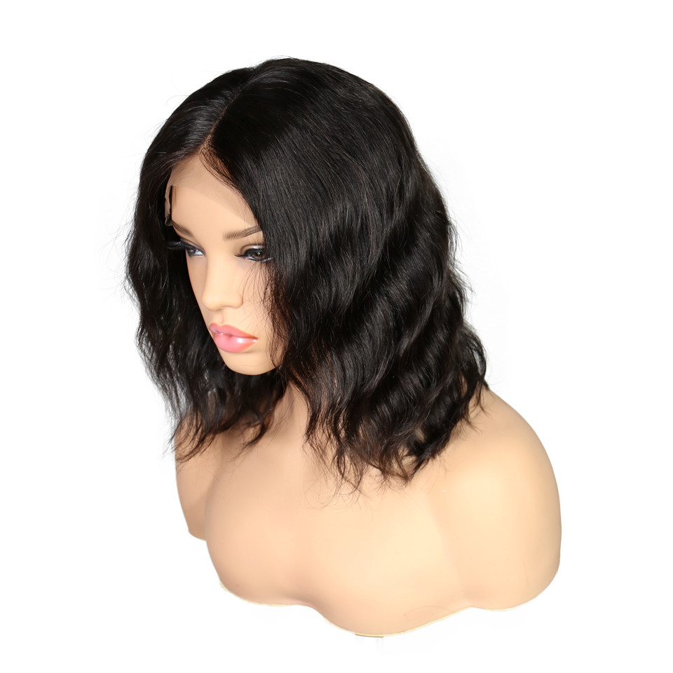 Natural Wave Glueless 5x5 hd Lace Front Wigs 150% Short Bob Wet and Wavy Brazilian Remy Human Hair Wig for Black Women 12Inch