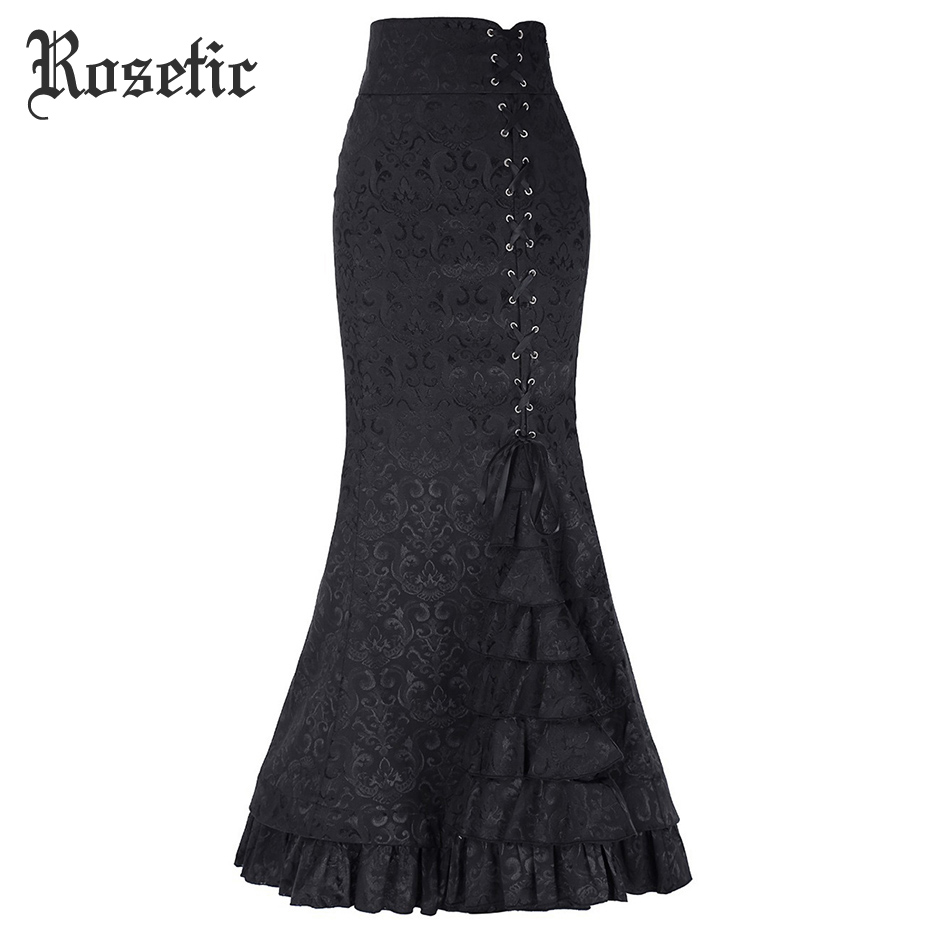 Rosetic Gothic Vintage Long Mermaid Skirt Asymmetric Floral Print Lace Patchwork Lace-Up Luxury High Waist Goth Black Skirts
Rosetic Gothic Vintage Long Mermaid Skirt Asymmetric Floral Print Lace Patchwork Lace-Up Luxury High Waist Goth Black Skirts