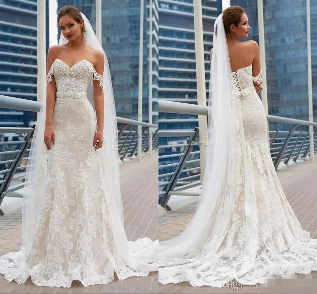 2018 Gorgeous Mermaid Lace Wedding Dresses Elegant Full Lace Appliques Corset Back Cheap Long Train Wedding Gowns Bridal Gowns, Silver
2018 Gorgeous Mermaid Lace Wedding Dresses Elegant Full Lace Appliques Corset Back Cheap Long Train Wedding Gowns Bridal Gowns, Silver