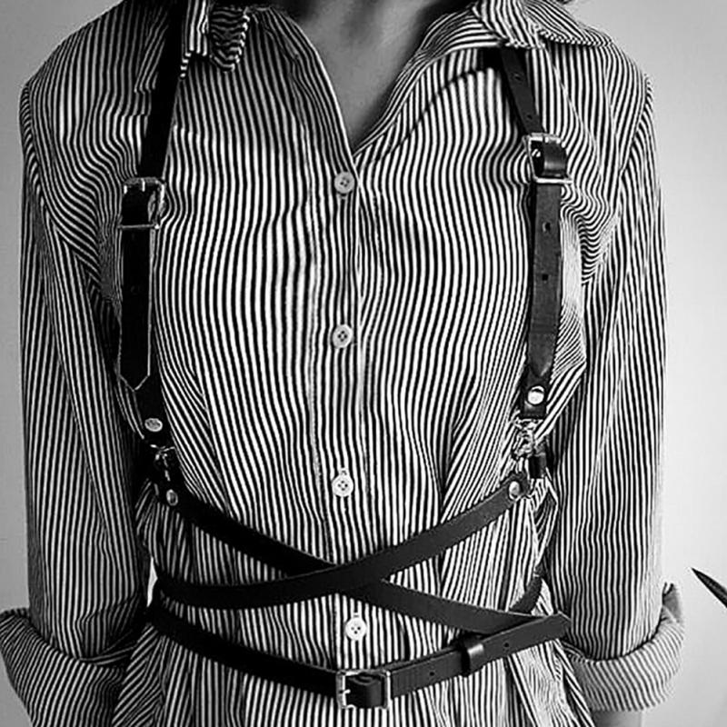 Fashion Sexy Leather Faux Leather Harness Punk Gothic Body Bondage Cage Shoulder Wraped Waist Strap Suclpting Women Men Belt, Black
Fashion Sexy Leather Faux Leather Harness Punk Gothic Body Bondage Cage Shoulder Wraped Waist Strap Suclpting Women Men Belt, Black