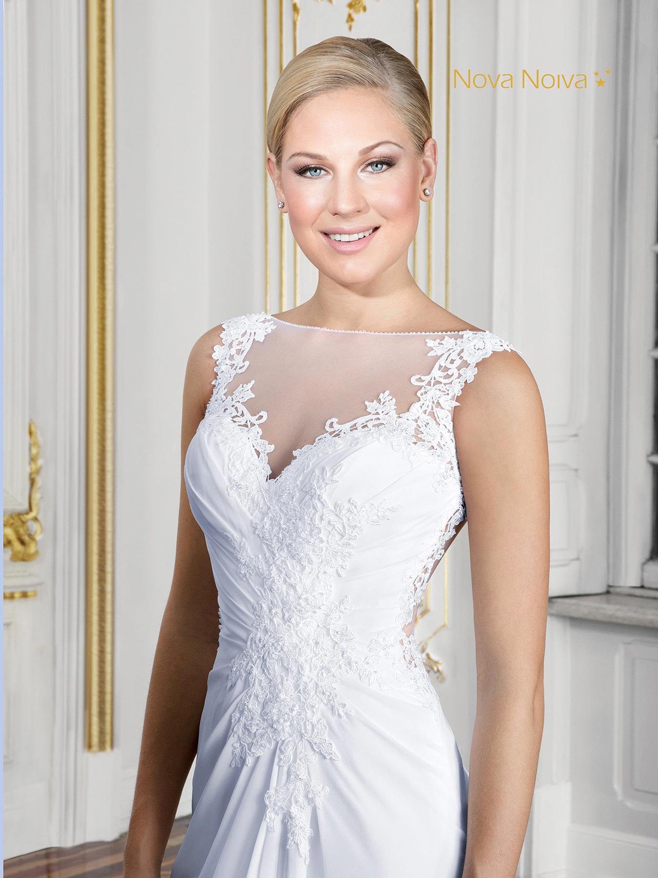 Novia Vestido De Beach Bohemian Cheap Dresses A Line Applique Sheer Neck Illusion Back Summer Boho Sweep Train Wedding Bridal Gowns pplique