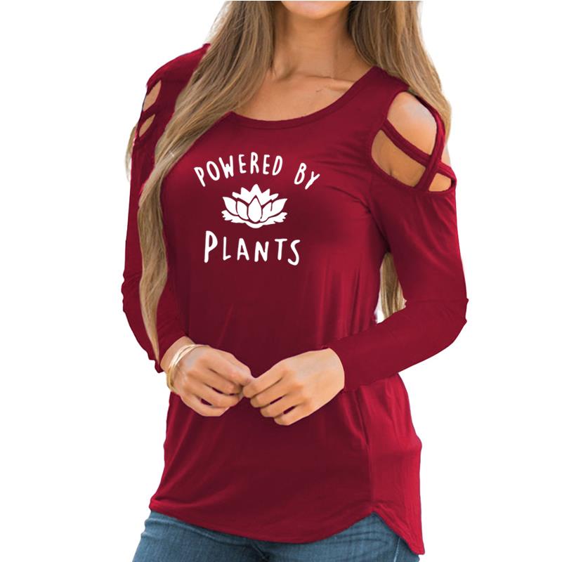 2018 New Fashion POWERED BY PLANTS Print Shirt Women Loog Sleeve Off Shoulder Casual Harajuku Tshirt T-Shirt, Black
2018 New Fashion POWERED BY PLANTS Print Shirt Women Loog Sleeve Off Shoulder Casual Harajuku Tshirt T-Shirt, Black