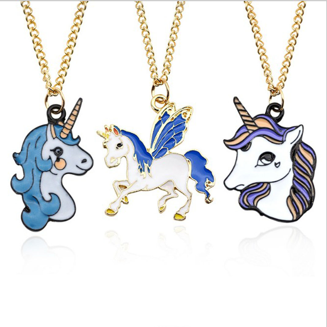Fashion Pendant Necklace Cartoon Unicorn Pegasus Necklace Personalized Drip oil Pendant Three Color, Silver
Fashion Pendant Necklace Cartoon Unicorn Pegasus Necklace Personalized Drip oil Pendant Three Color, Silver