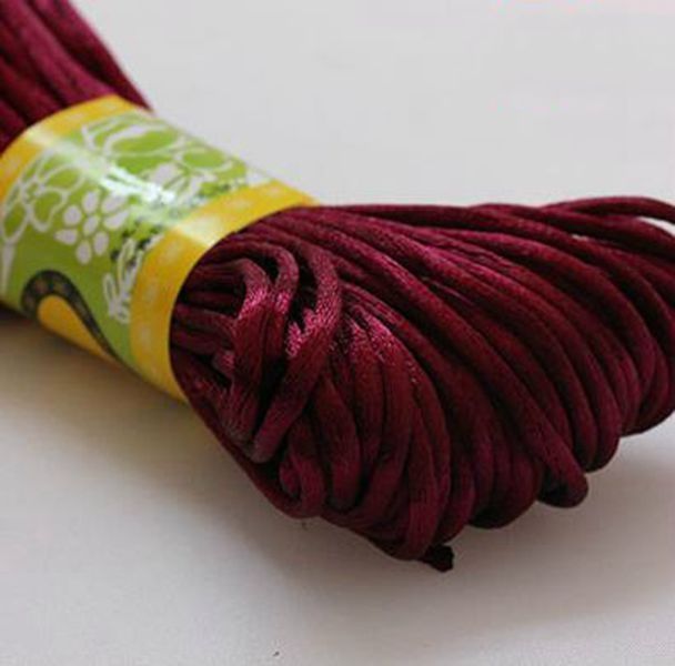 10 RollsLOT wire cord 20 meters each roll Chinese Knot Satin Nylon Braided Cord Macrame Beading Rattail 3mm