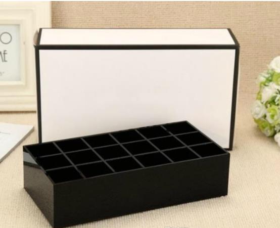 Classic High-grade Acrylic 18 grid Storage Box Cosmetic Multifunctional Storage Box Lip gloss display stand with gift packing