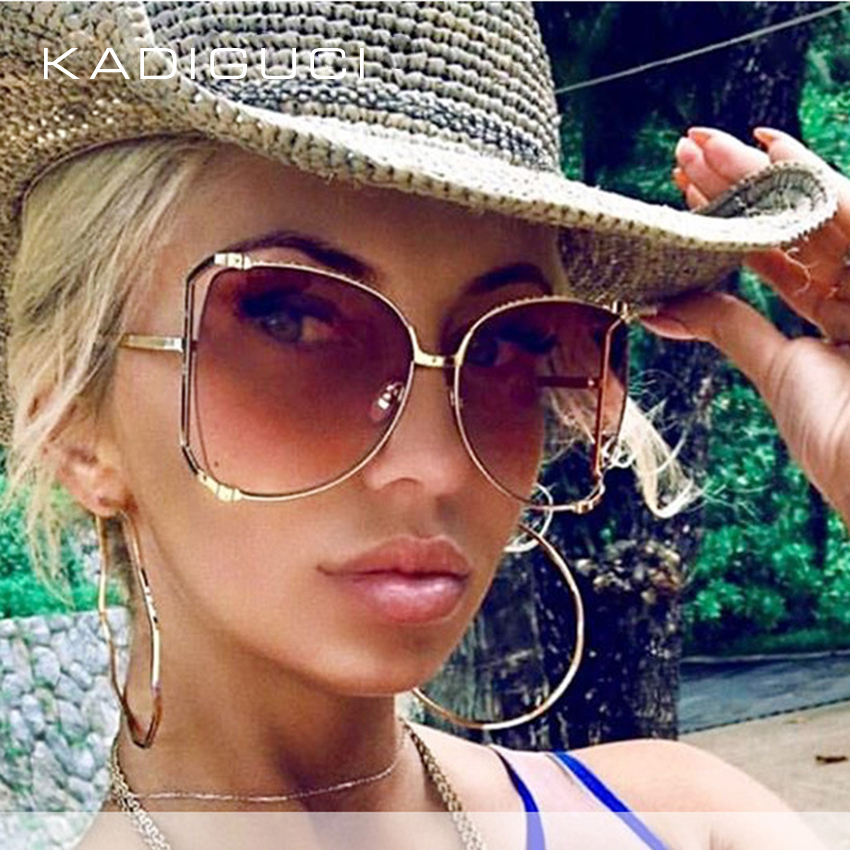 KADIGUCI Brand Cat Eye Women Sunglasses Pearl Decoration Legs Fashion Square Sun Glasses Ladies Gradient Clear Shades UV400 K369