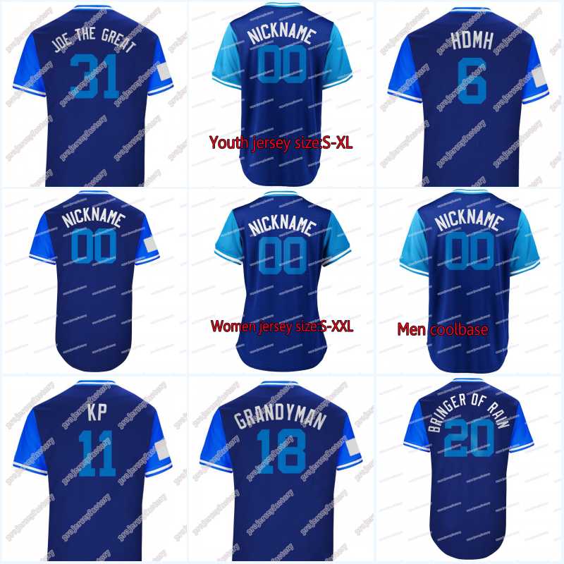 2018 Players Weekend 20 Donaldson "Bringer of Rain" 11 PILLAR "KP" 15 GRICHUK "GRICH" 31 BIAGINI "JOE THE GREAT" Baseball Jerseys, Blue youth
2018 Players Weekend 20 Donaldson "Bringer of Rain" 11 PILLAR "KP" 15 GRICHUK "GRICH" 31 BIAGINI "JOE THE GREAT" Baseball Jerseys, Blue youth