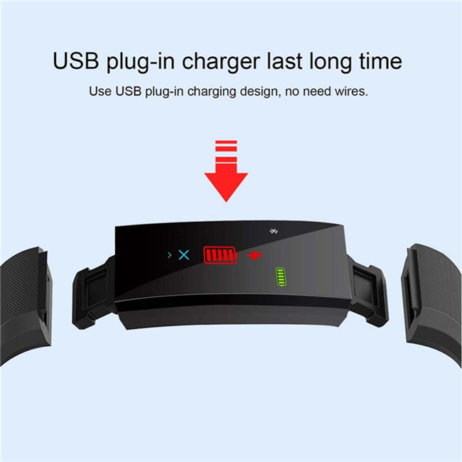 ID115 Plus LCD Screen Smart Bracelet Fitness Tracker Pedometer Watch Band Heart Rate Blood Pressure Monitor Smart Wristband Watch Colorful