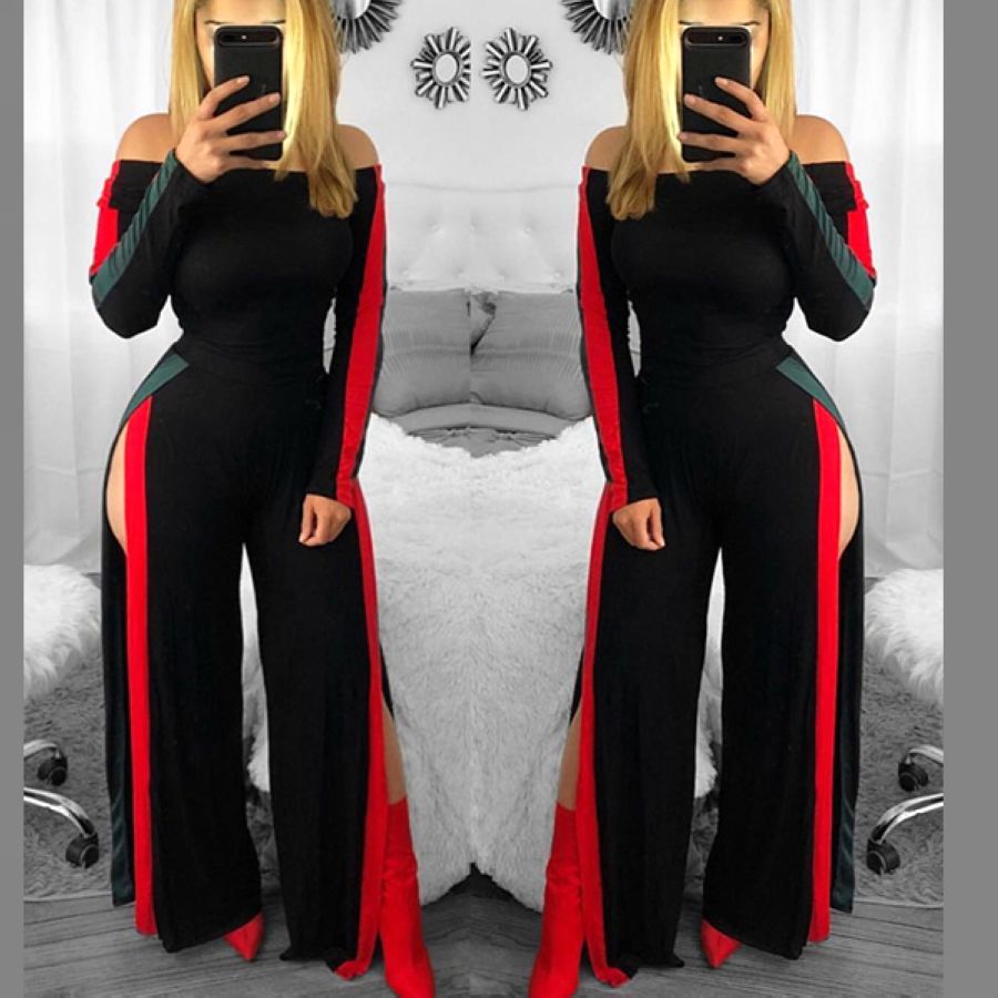 Fashion Women Rompers Jumpsuit Long Sleeve CHEAPEST F0364 Full Length Off Shoudler Sexy Bodysuit Side Split Ladies Jumpsuits, Black
Fashion Women Rompers Jumpsuit Long Sleeve CHEAPEST F0364 Full Length Off Shoudler Sexy Bodysuit Side Split Ladies Jumpsuits, Black