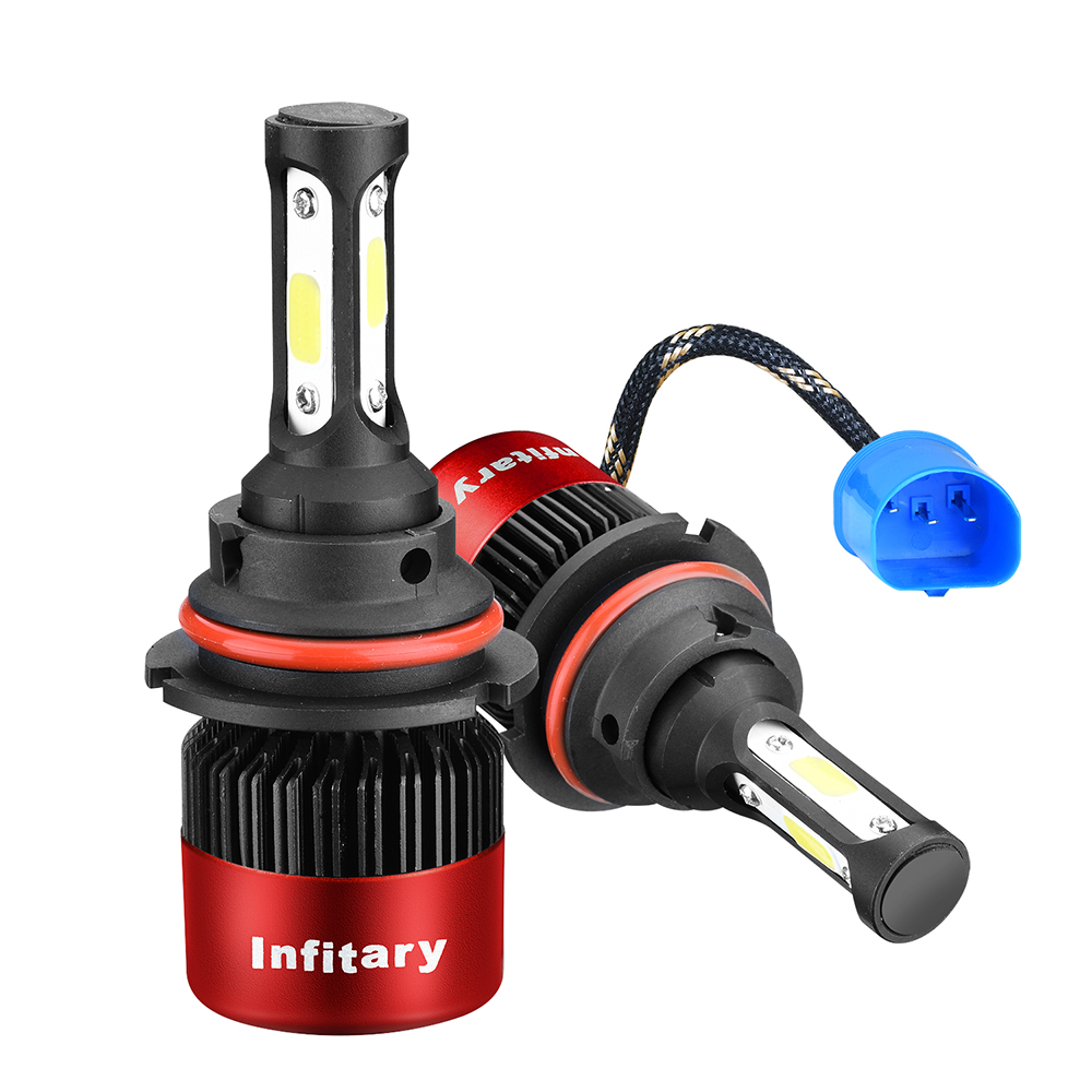 2Pcs Infitary 9004 HB1 LED Car Headllight Hi-Lo beam Light 72W 8000LM 6500K 12V/24V Auto Headlamp Lamps