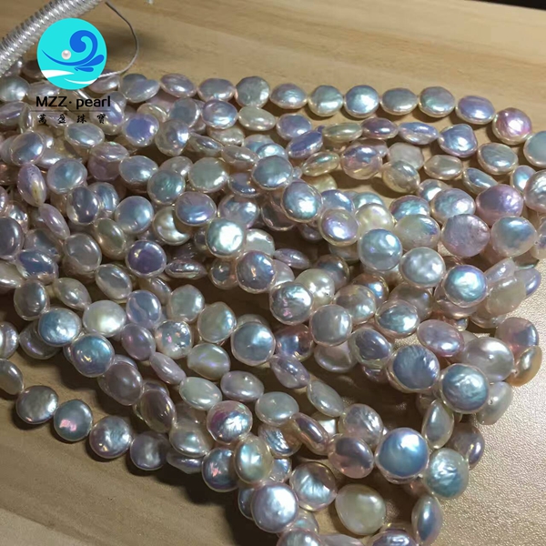Fresh Water Pearl Coin Beads Full strand, 12mm Coin, Beautiful Iridescent Natural Color, Great Luster
Fresh Water Pearl Coin Beads Full strand, 12mm Coin, Beautiful Iridescent Natural Color, Great Luster
