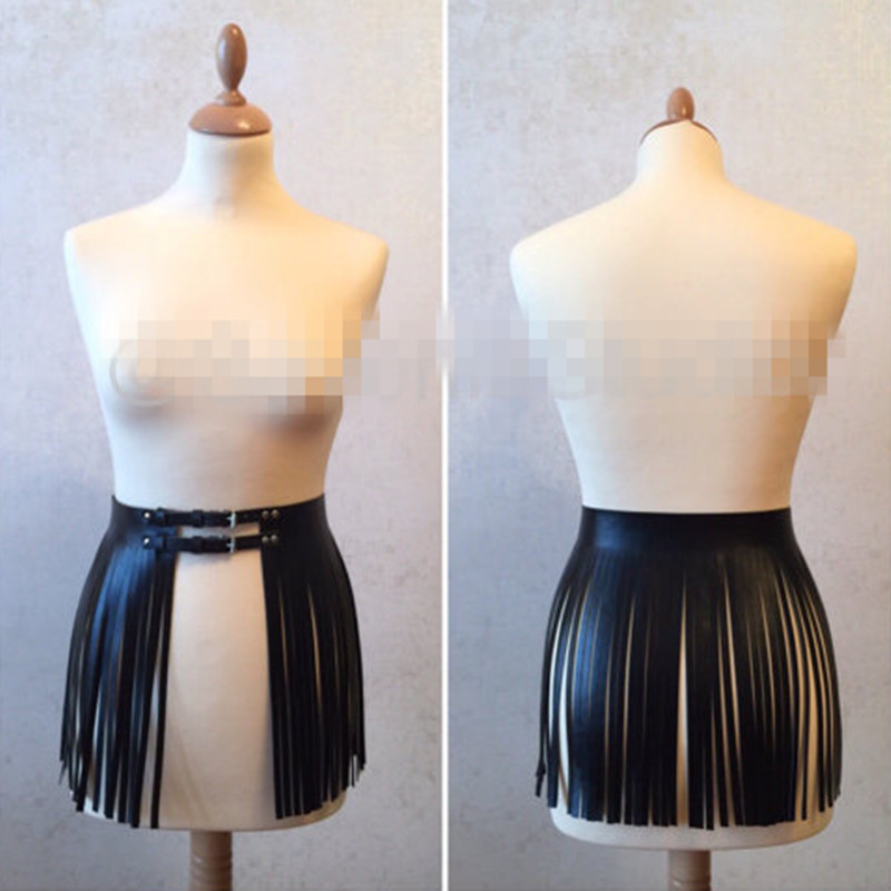 Fashion Women Adjustable Faux Leather Waistband Fringe Tassel Skirt Double Waist Belt England Stylish GPD8551 S18101807