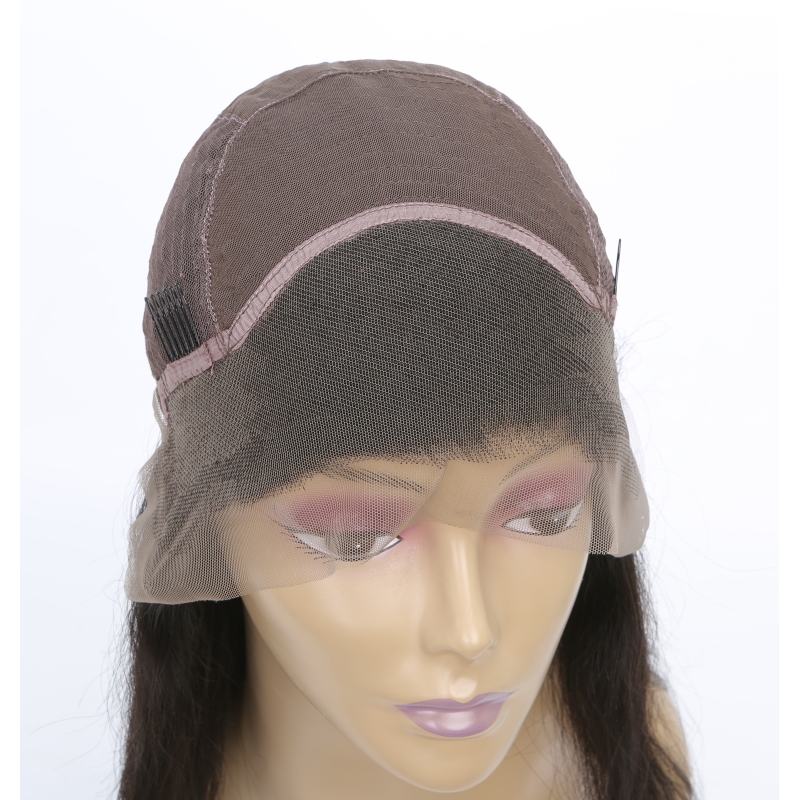 Indian Raw Virgin Human Straight 14-32Inch Lace Front With Baby Hair 9A Wigs Adjustable Band