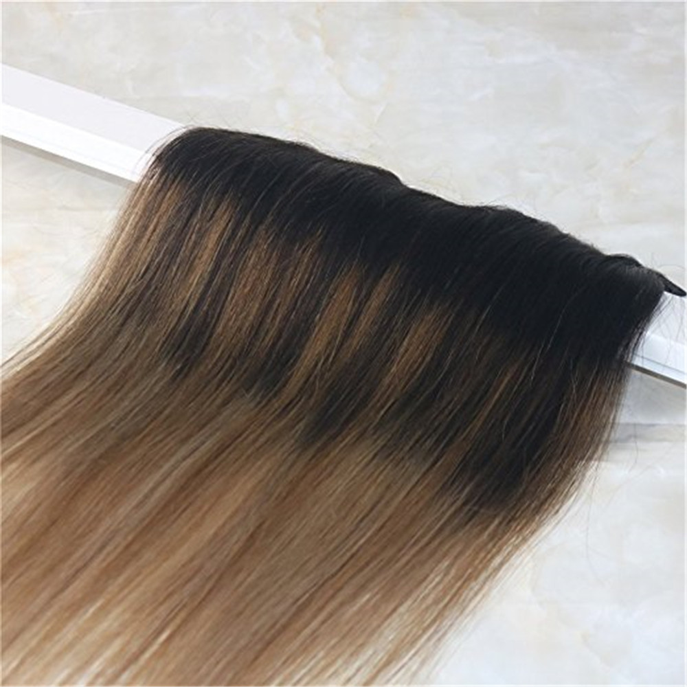 One Piece Clip in Hair Extension 70g Color #2 Fading to #6 and #18 Highlight Balayage Omber Remy human hair Unprocessed Hair Weft