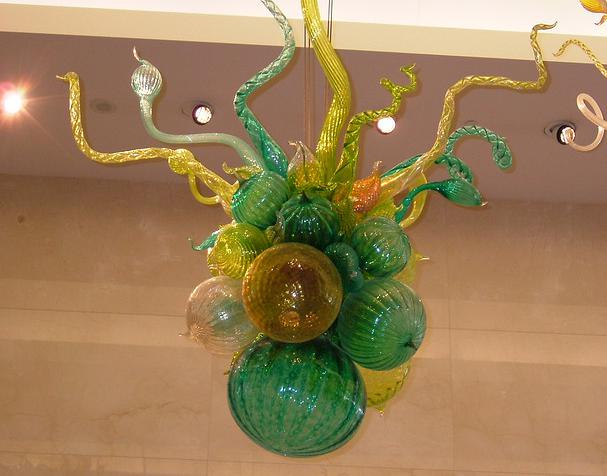 Small Cute Blown Glass Chandelier Lamp Green Glass LED Crystal Chandelier Light Modern Hanging Pendant Lamp for Living Room Children Room