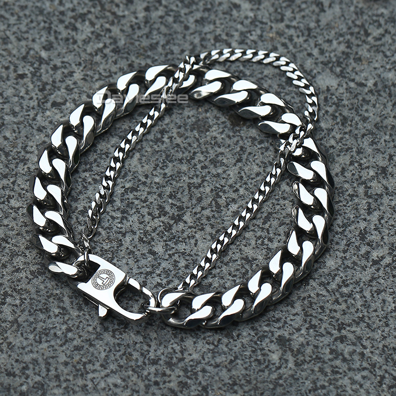 Davieslee Male Bracelet for Men Curb Cuban Box Wheat Link Chain Double Layer Stainless Steel Mens Bracelet Gift Jewelry DDBM01, Black
Davieslee Male Bracelet for Men Curb Cuban Box Wheat Link Chain Double Layer Stainless Steel Mens Bracelet Gift Jewelry DDBM01, Black