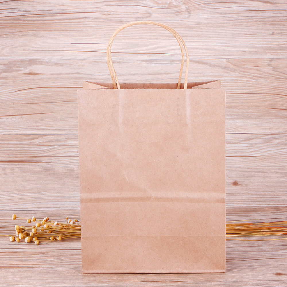 High Quality Kraft Paper packing Bag With Handles Festival Gift Bag For Wedding candy colors Paper Bags for shopping 10 colors