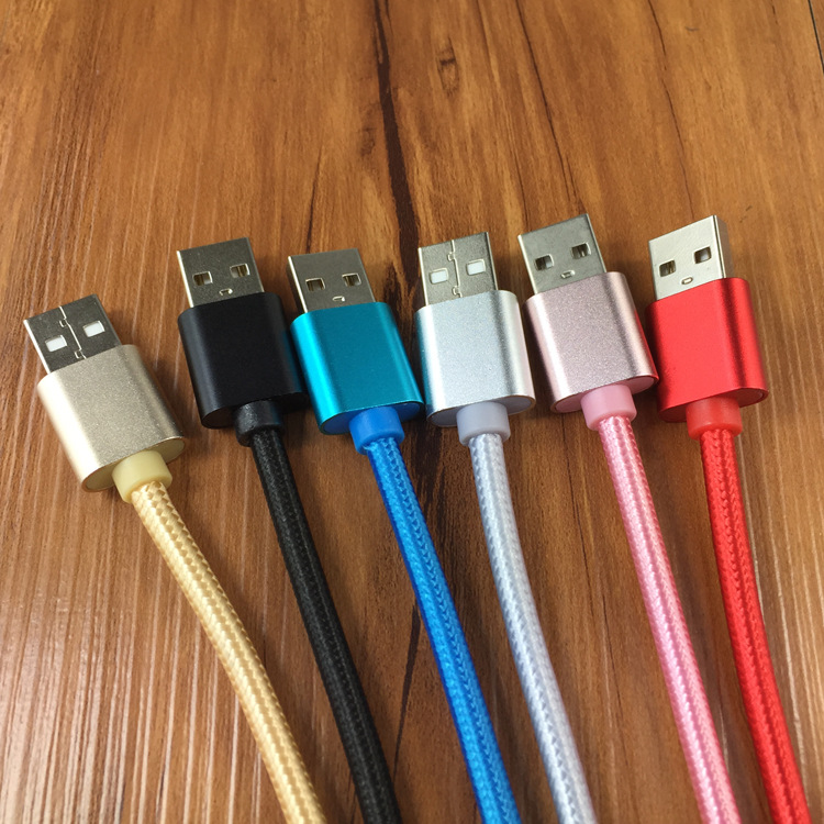2.1A Metal Braid Type C USB Cables For Note 10 Micro USB Cable Charger Lead Android 1M 3FT 2M 6FT 3M 10FT