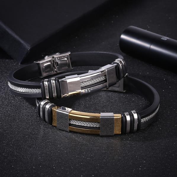 Popular silica gel stainless steel bracelet fashion personality titanium steel men's and women's bracelet weight: 19.2g length: 22.5cm
Popular silica gel stainless steel bracelet fashion personality titanium steel men's and women's bracelet weight: 19.2g length: 22.5cm