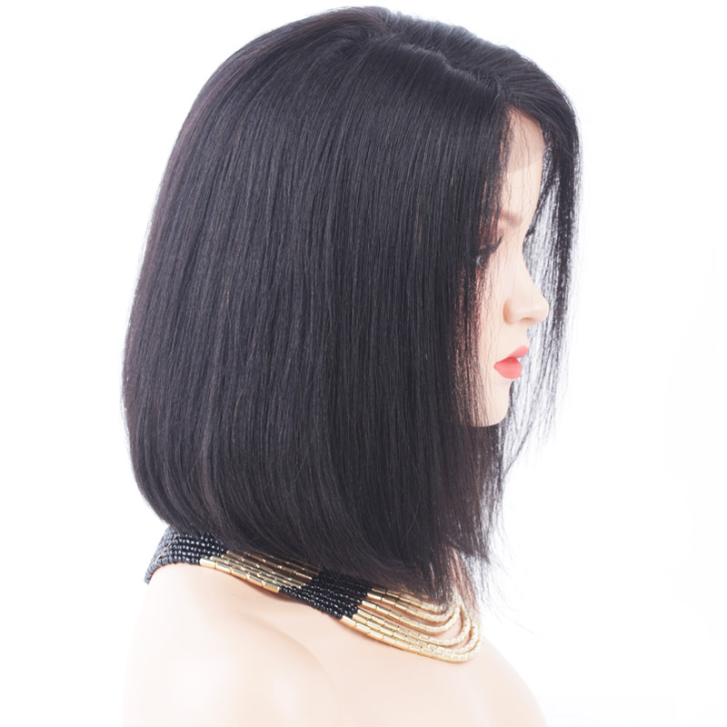 Short Bob Wigs Brazilian Virgin Hair Straight Frontal Lace Human Hair Wigs For Black Women Swiss Lace Frontal Wig