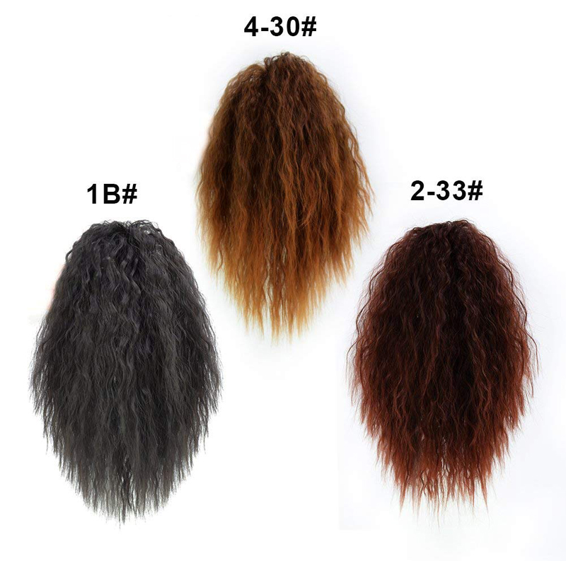 Evermagic hair claw ponytail clip in hair extensions long yaki curly 100% human hairpiece 70-120g with jaw clip color 1B#