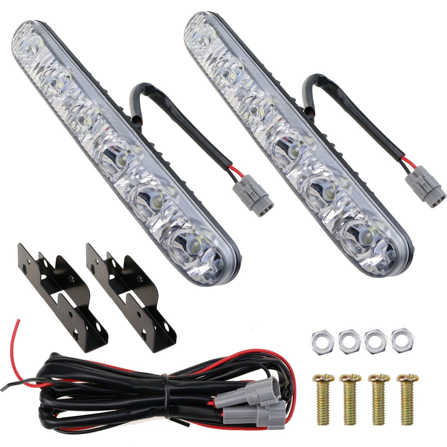 High Quality LED DRL Car Daytime Running Lights Daylight 6 LED Super Bright Auto Fog light 6000K Waterproof, Black
High Quality LED DRL Car Daytime Running Lights Daylight 6 LED Super Bright Auto Fog light 6000K Waterproof, Black