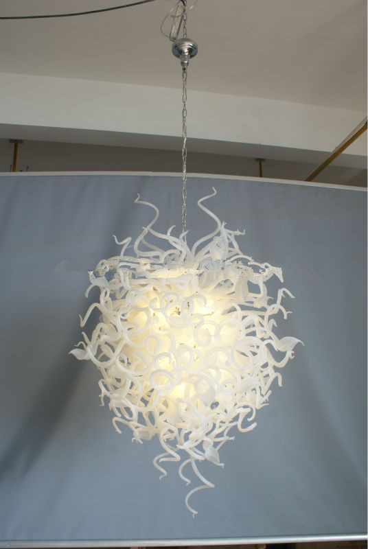 New Glass Ball Pendant Lamps White Glass Chandelier Round Shape Modern Lamp Bubble LED Crystal Chandeliers with LED Bulbs