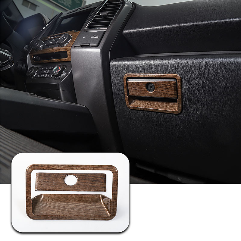 ABS Co-pilot Storage Box Handle Trim Decoration Covers For Ford F150 2015 UP Car Interior Accessories