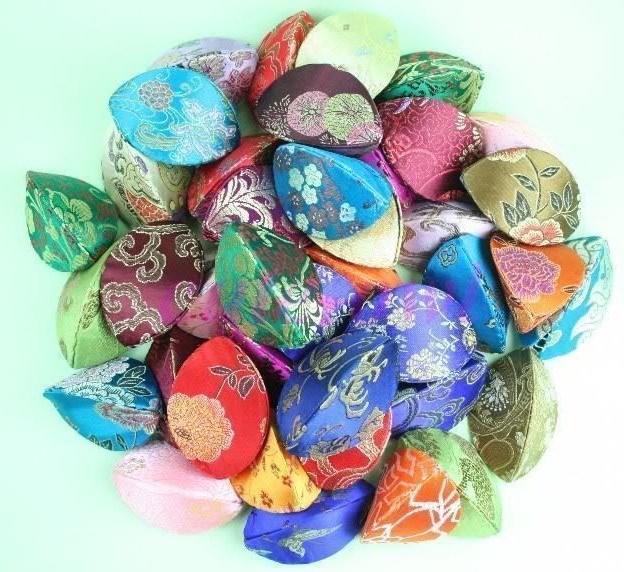 New 10pcs Silk Fortune Coin Purse Mix Color Case Squeeze Chinese Ring Bag189j