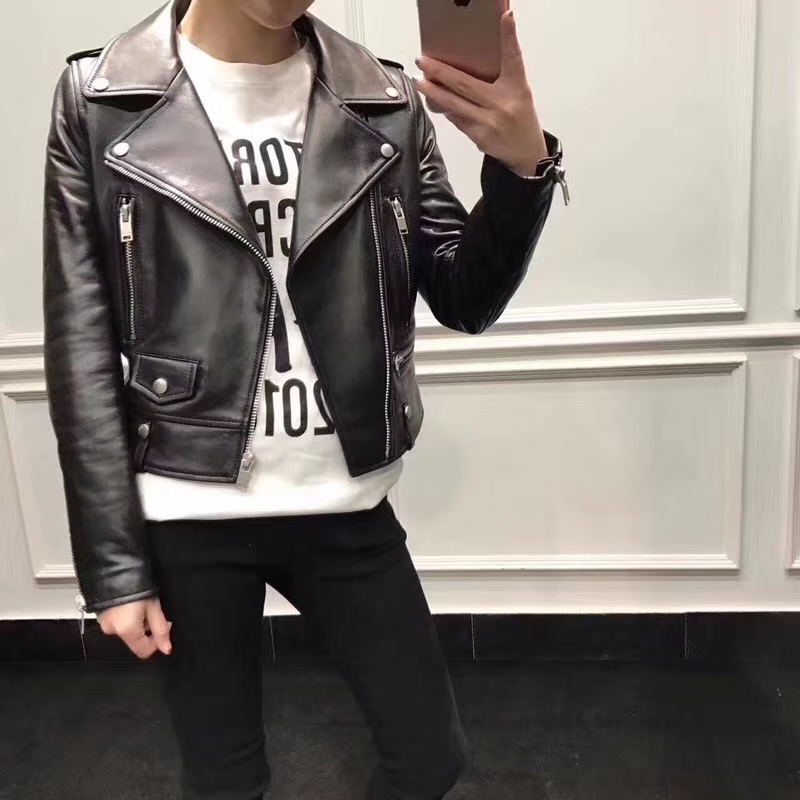 Street fashion women sheepskin leather jackets lapel neck 100% genuine leather blazer motorcycle leather jackets, Black
Street fashion women sheepskin leather jackets lapel neck 100% genuine leather blazer motorcycle leather jackets, Black