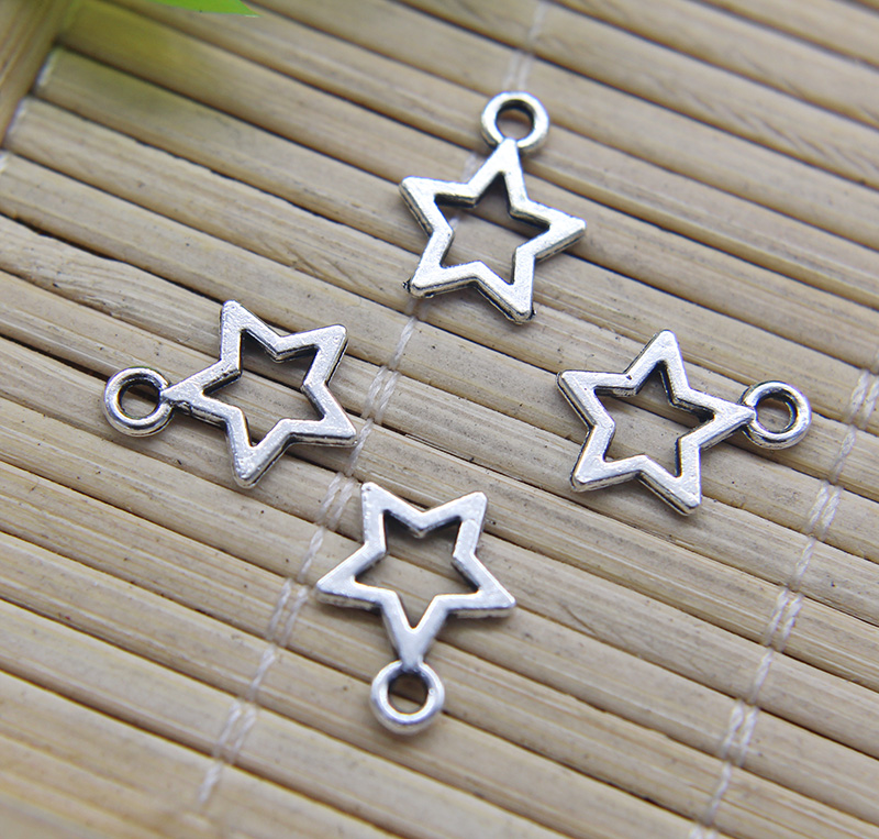 Whole 200pcs Small Star Alloy Charms Pendants Retro Jewelry Making DIY Keychain Ancient Silver Pendant For Bracelet Earrings 1