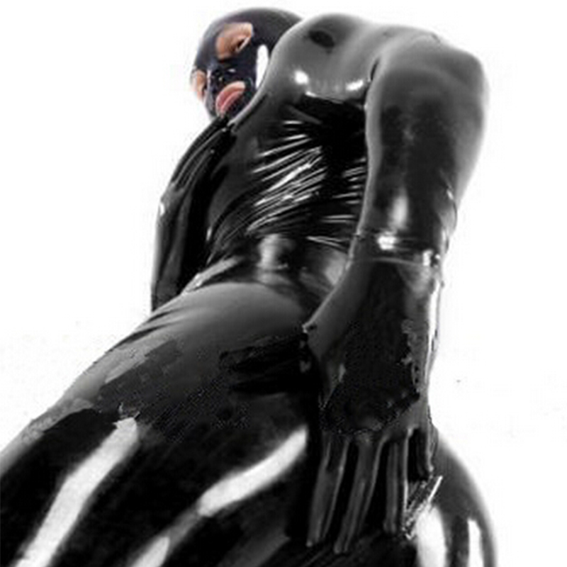 Full Cover Men's Latex Catsuit Fetish Erotic Costumes Rubber Bodysuit for Man Plus Size Jumpsuit Customize Service2114