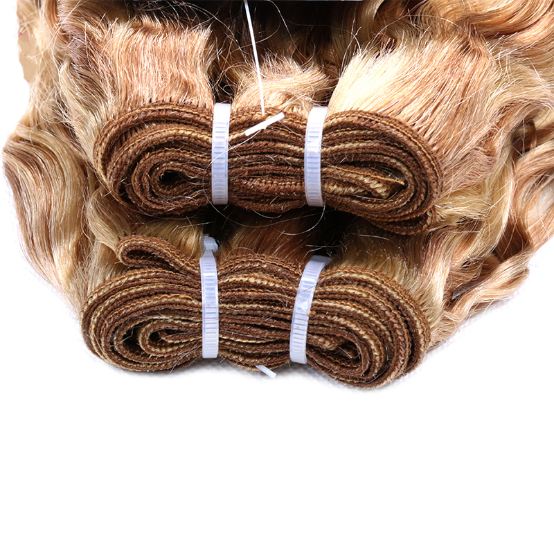 human hair weave bundles 100g P27/613 brazilian hair weave bundles colors 10"-26 inches Kinky Curly 100% Human Hair Weave Bundles