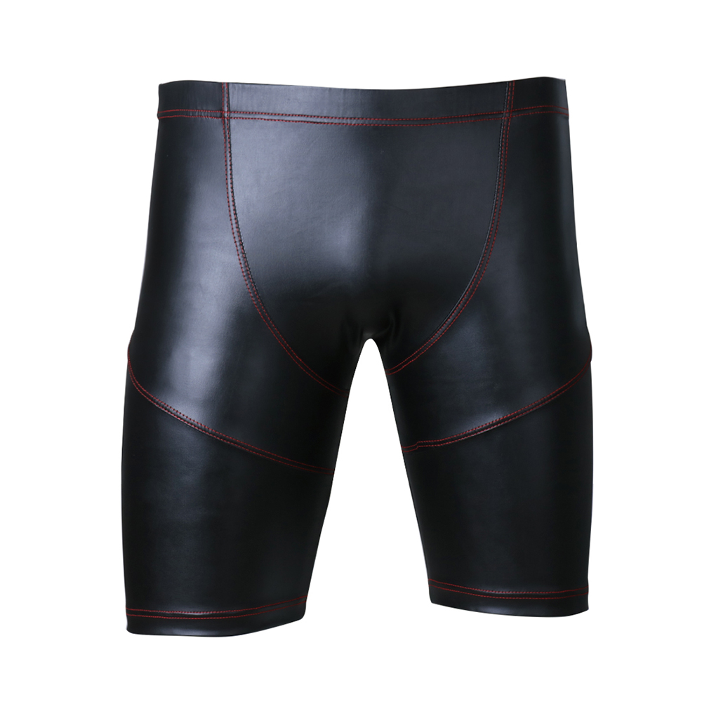 iEFiEL #M-2XL 2017 New Style Fashion Black Sexy Men Faux Leather Shorts Workout Tights for Men's Outside Boxer Shorts